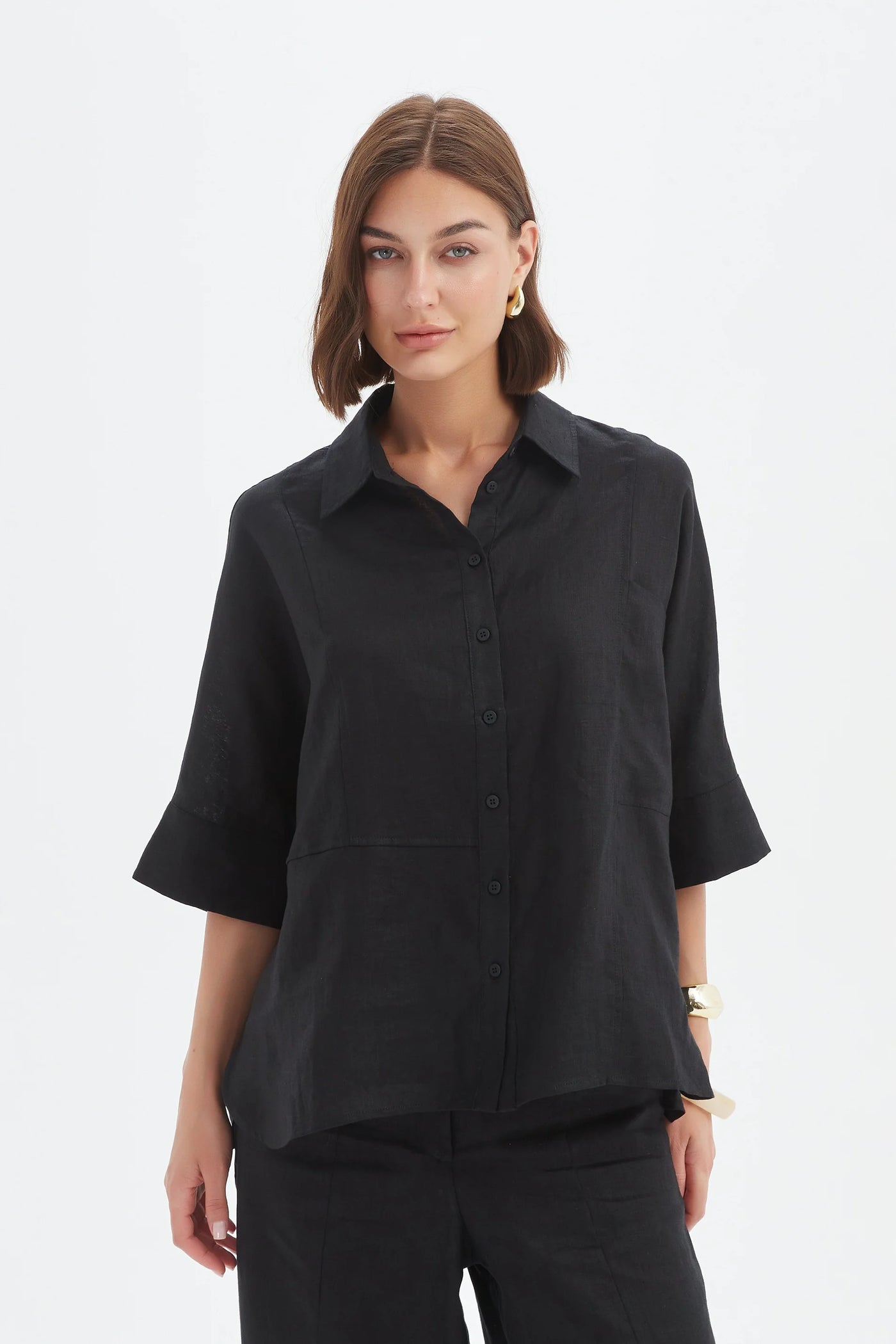 Seam Detail Boxy Shirt