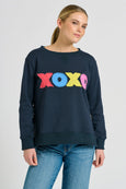 Classic Zipside XOXO Sweatshirt - Navy Combo