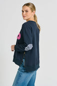 Classic Zipside XOXO Sweatshirt - Navy Combo