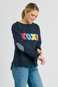 Classic Zipside XOXO Sweatshirt - Navy Combo