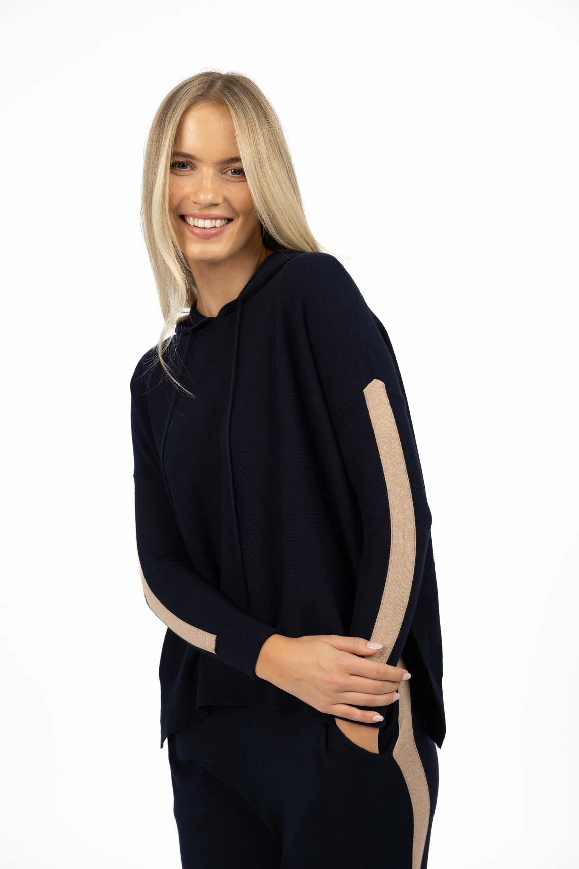 Peyton Hoodie- Indigo/Latte