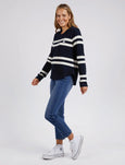 Allegra Long Sleeve Tee- Navy