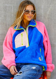 Vintage Polar Fleece- Pink/Royal
