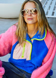 Vintage Polar Fleece- Pink/Royal