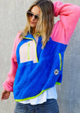 Vintage Polar Fleece- Pink/Royal