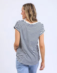 Signature Stripe Tee- Navy/White