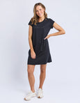 Signature Embroidery Tee Dress- Black
