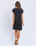 Signature Embroidery Tee Dress- Black
