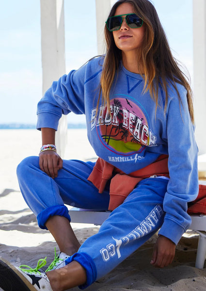 Vintage Beach Sweat- Faded Blue