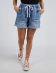 Emma Relaxed Denim Short- Mid Blue Wash