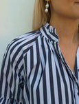 Kell Bold Stripe Shirt- Indigo