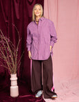 Lila Stripe Shirt- Maroon/Lilac