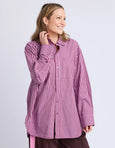 Lila Stripe Shirt- Maroon/Lilac