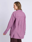 Lila Stripe Shirt- Maroon/Lilac