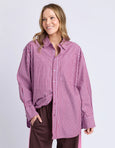 Lila Stripe Shirt- Maroon/Lilac