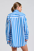The Andrea Shirt- Blue Wide Stripe