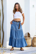 Lucy Tiered Denim Skirt