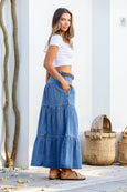 Lucy Tiered Denim Skirt