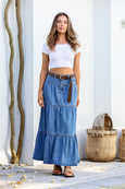 Lucy Tiered Denim Skirt