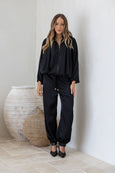Gigi Satin Balloon Pant- Black