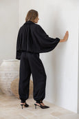 Gigi Satin Balloon Pant- Black