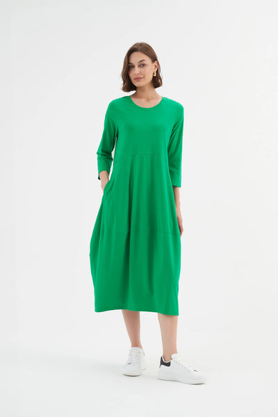 Ovoid Jersey Dress- Cool Green