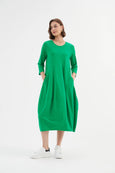 Ovoid Jersey Dress- Cool Green