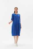 Diagonal Seam Dress- Cornflower Blue