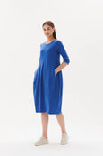 Diagonal Seam Dress- Cornflower Blue