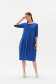 Diagonal Seam Dress- Cornflower Blue