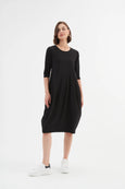 Diagonal Seam Dress- Black