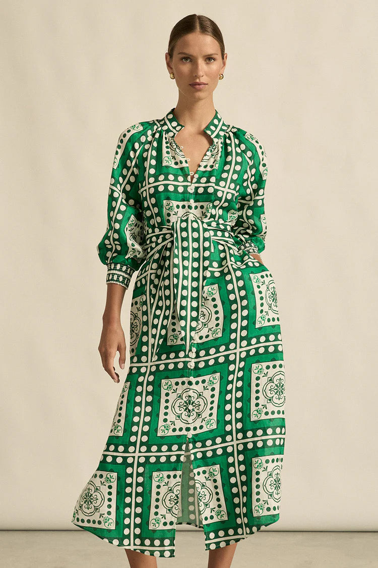 Flourish Dress- Parrot Scarf