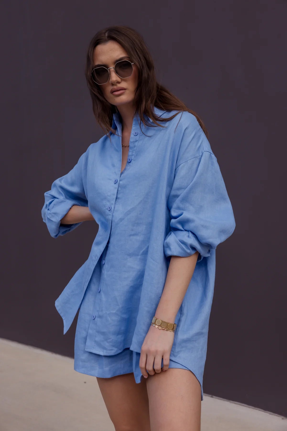 Pluto Shirt- Cornflour Blue