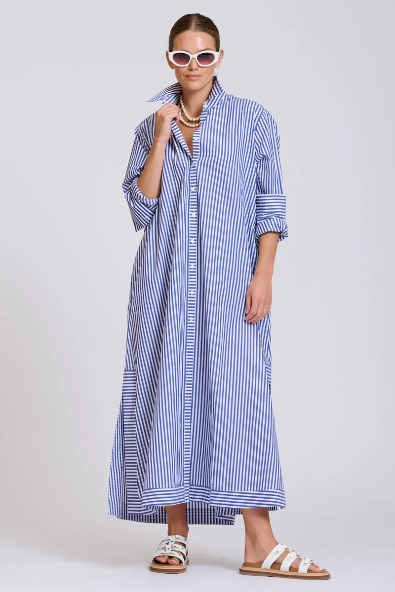 The Sybil Oversized Dress- Navy Stripe