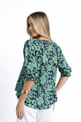 Fleur Blouse- Mint/Navy