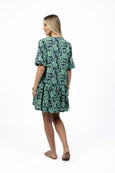 Fleur Smock Dress- Mint/Navy