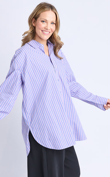 Frankie Stripe Shirt- Cornflower Stripe
