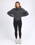 College Zip Crew-Charcoal