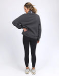 College Zip Crew-Charcoal