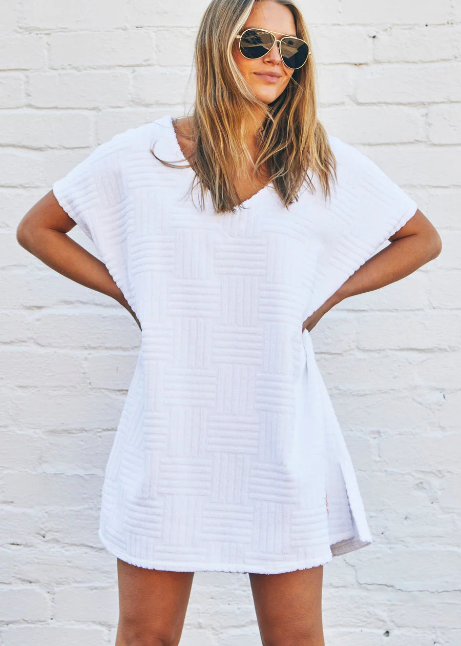 Salt and Sunshine Towelling Cover-Up- White