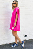 Salt and Sunshine Towelling Cover-Up- Hot Pink