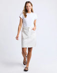 Atlas Denim Skirt- Vintage White