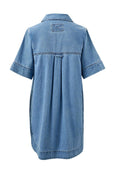 Sammy Relaxed Shirt Dress- Mid Vintage Blue
