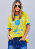 Sunshine State of Mind Ringer Tee- Yellow