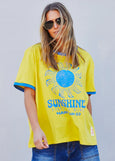 Sunshine State of Mind Ringer Tee- Yellow