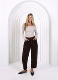 Leo Barrel Jeans- Chocolate Corduroy