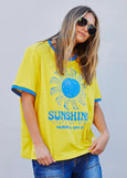 Sunshine State of Mind Ringer Tee- Yellow