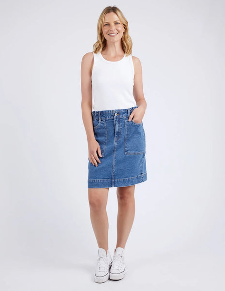 Atlas Denim Skirt Dark Blue Wash