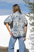 Lena Blouse- Blue Tile