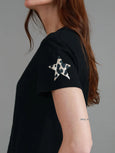 Twin Star Leopard Tee-Black